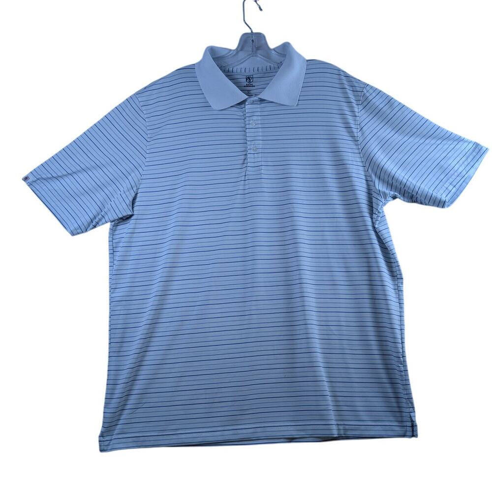 Saint Bernard Performance Golf Polo Mens XL Short Sleeve White Striped‎